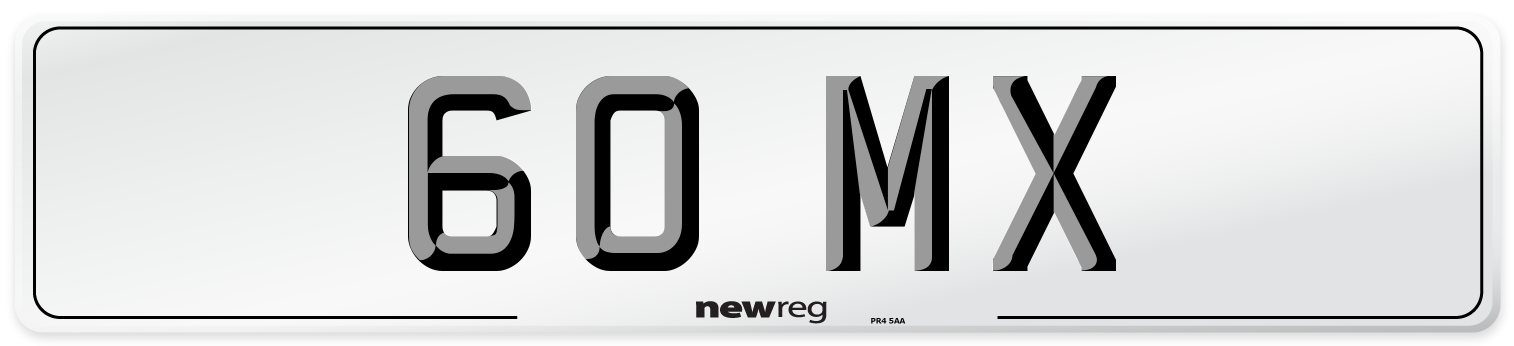60 MX Number Plate from New Reg